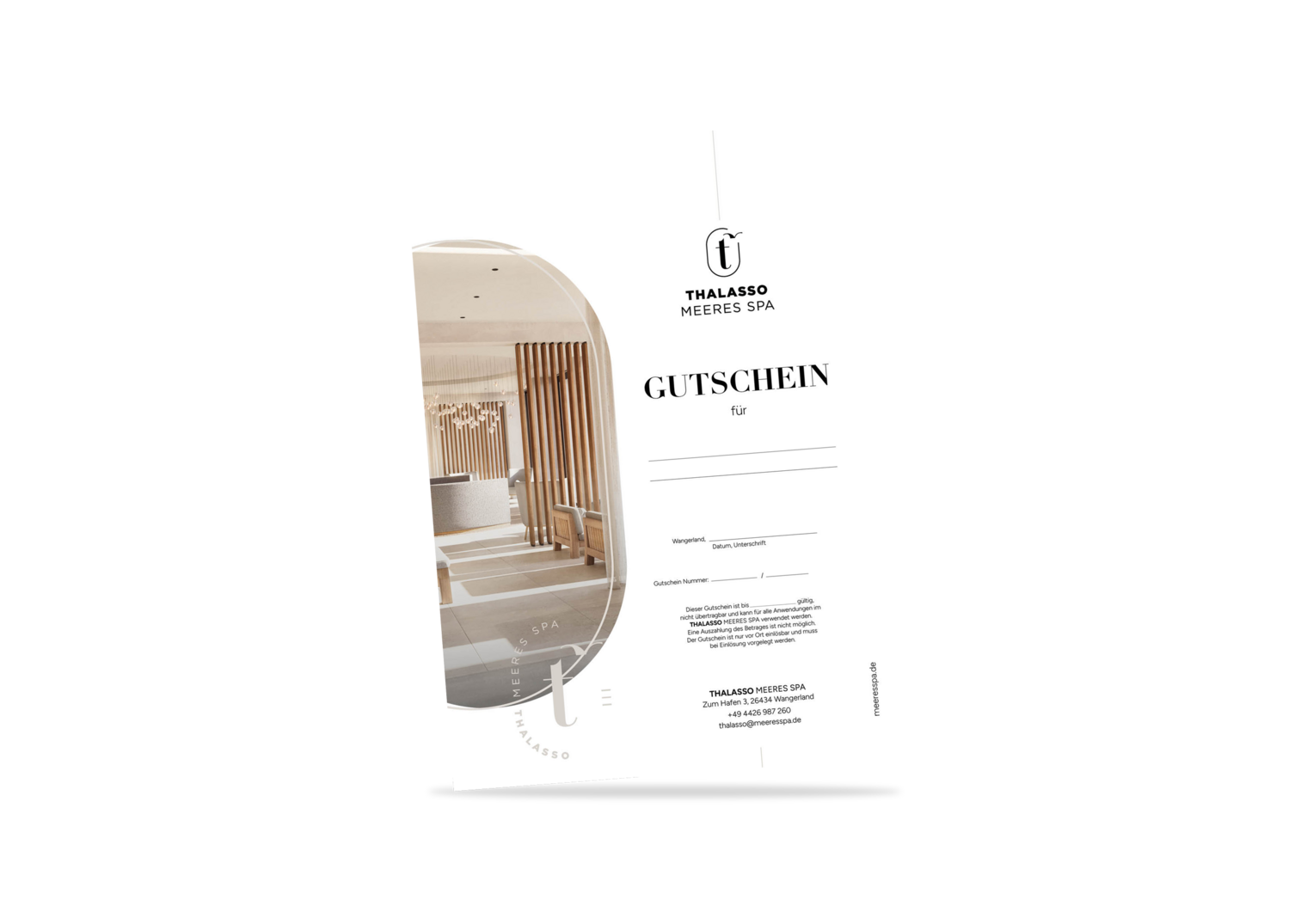 Mockup von einem Thalasso-Gutschein